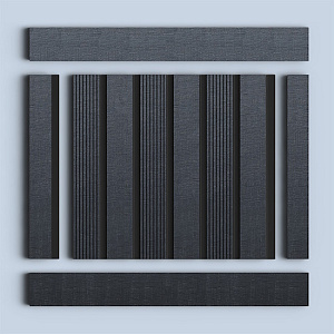 Hiwood Стеновые панели Hiwood цветные LV123 BK114K темно-серый черный
